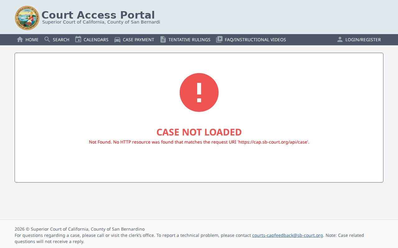 Loma Linda residents directory view of the San Bernardino court case search